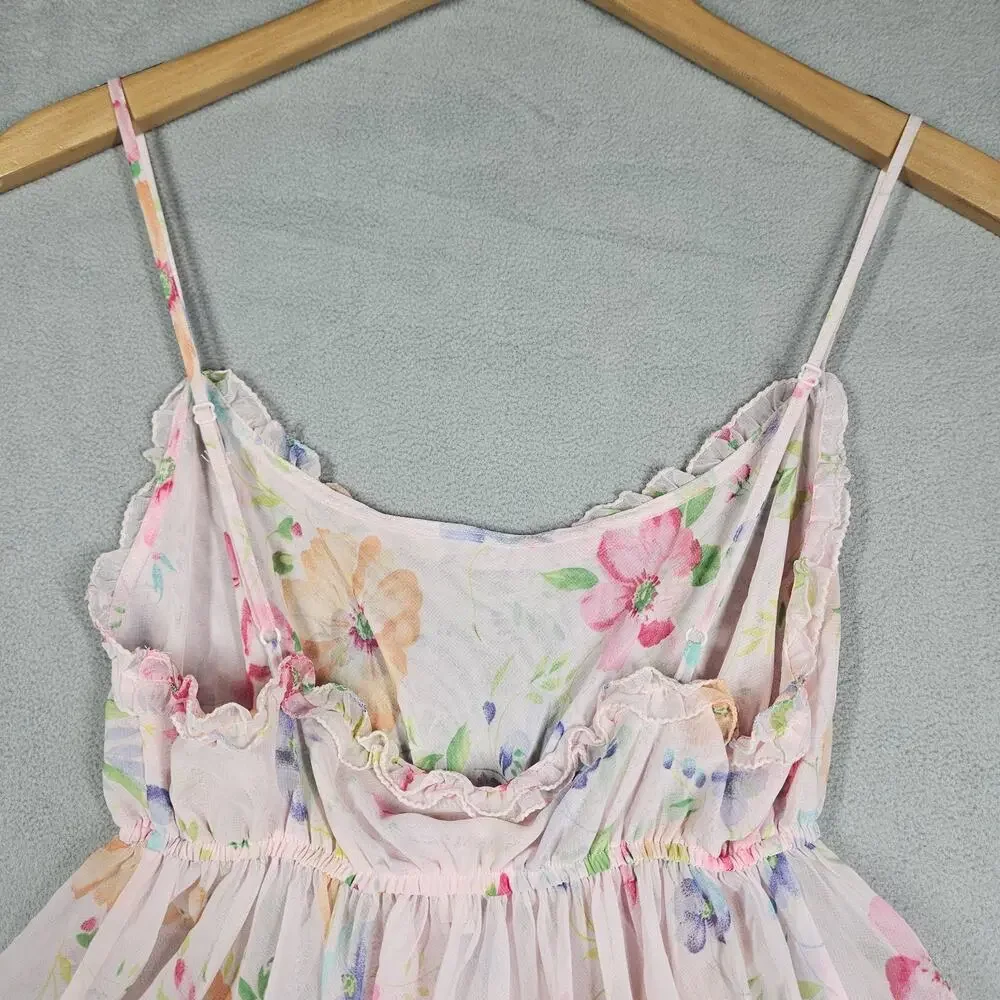 Vintage Victoria’s Secret Floral Babydoll Slip Dress Womens M Y2K Coquette Fairy